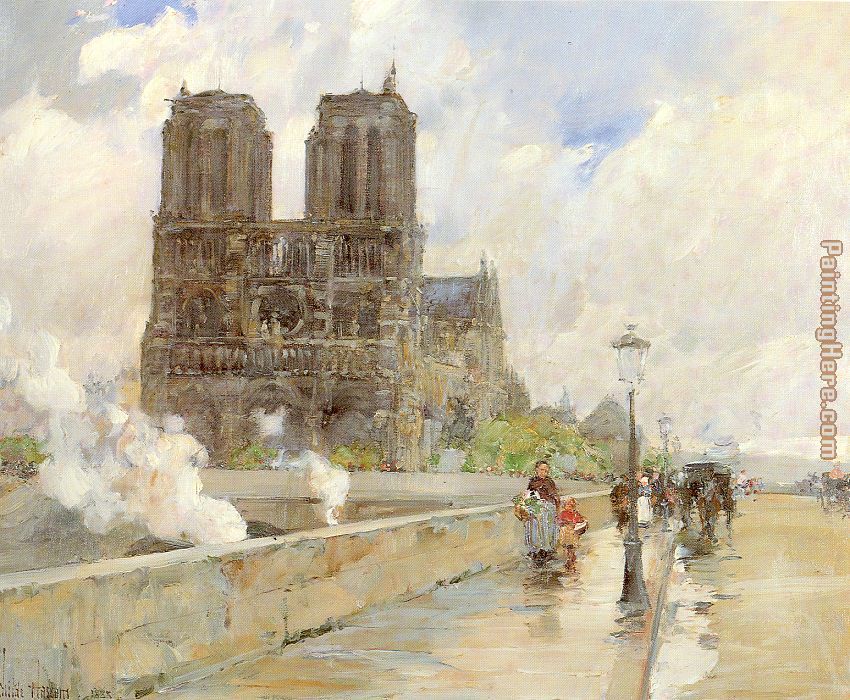 childe hassam Notre Dame Cathedral Paris
